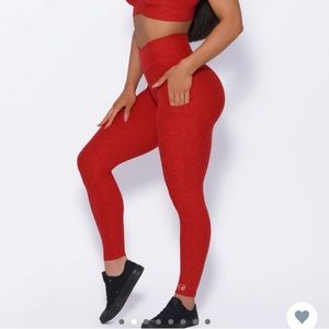 Bombshell sportswear contour leggings in sunset red size small